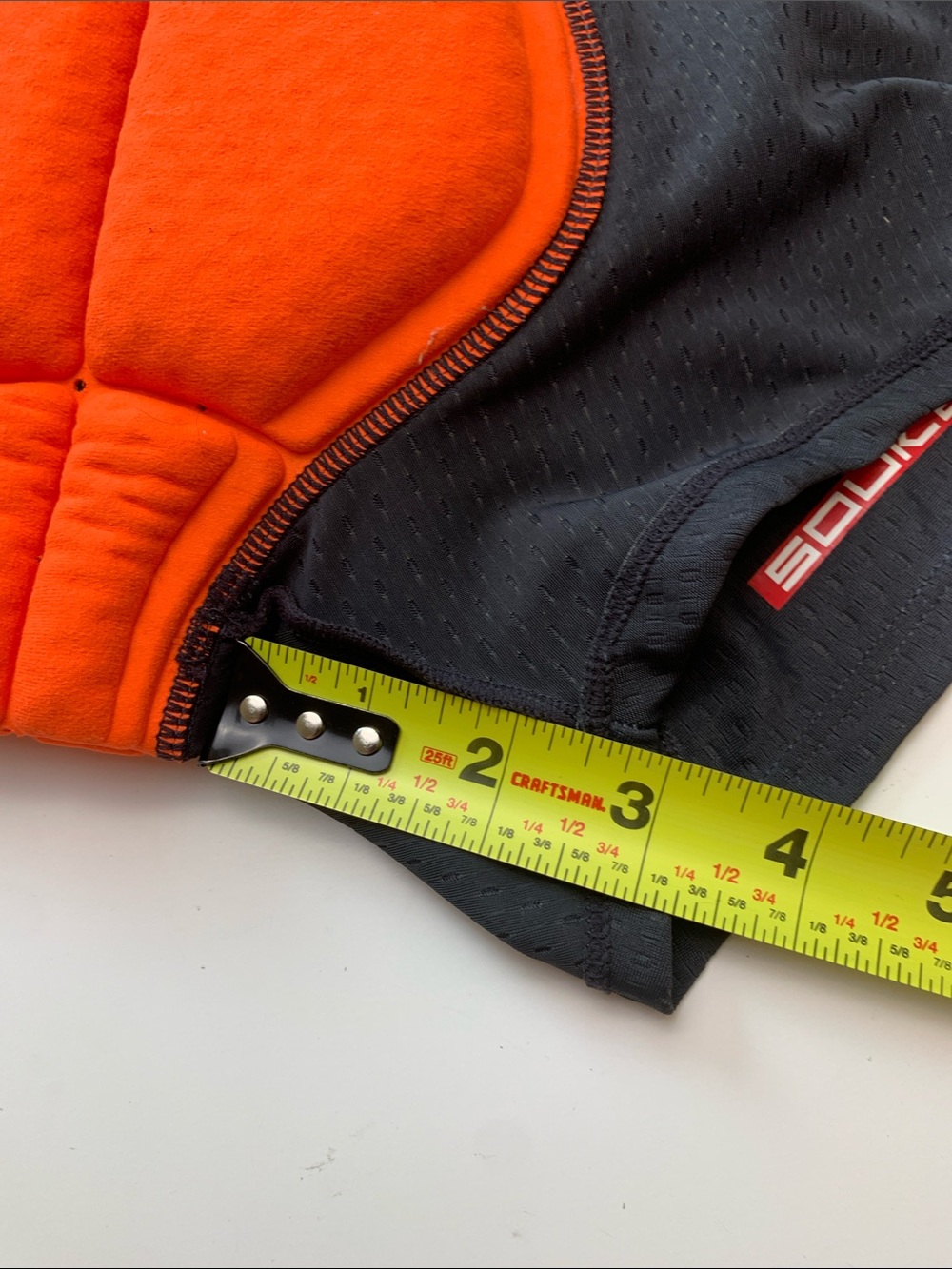 NWT Padded  Black Cycling Shorts with Bright Orange Lining - Picture 7 of 9